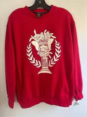 Crooks & Castles Red Crewneck Sweatshirt with White Graphic